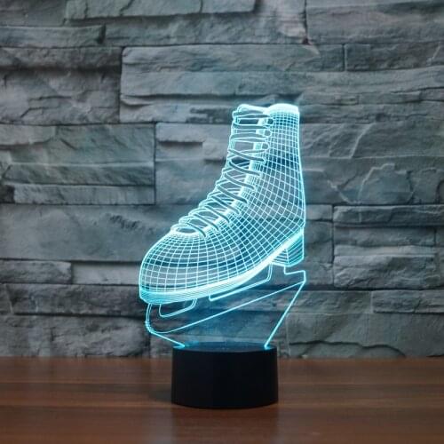Hot 2021 7color changing 3D Bulbing Light Electric Roller skates illusion LED lamp creative action figure toy Christmas gift