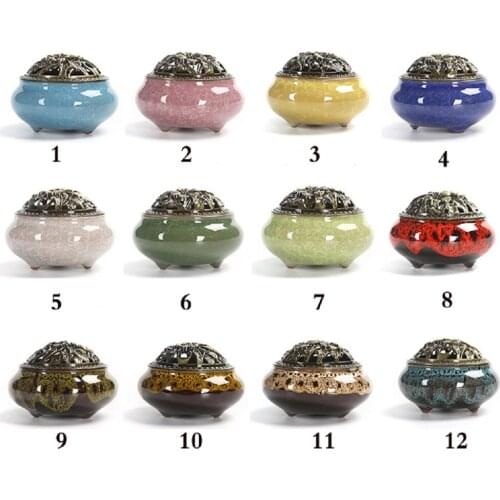 Ceramic incense burner, used as insulating material for sticks or incense, sage and frankincense, home decoration