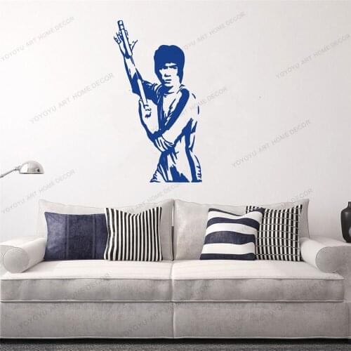 Classic Kung Fu Bruce Lee Vinyl Stickers Wall Decal Wallpaper for Kids Rooms Art House Decoration Wall Decals CX817