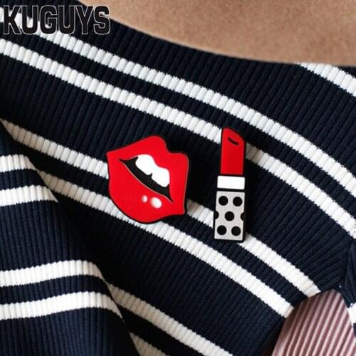 Броши губы на одежду KUGUYS China At AliExpress