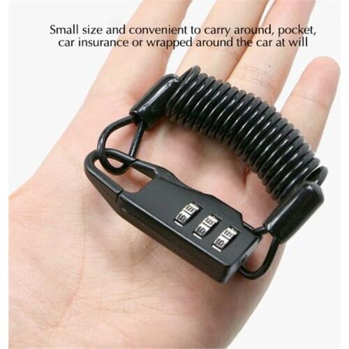 Hot sale Mini Anti-theft Helmet Lock Bicycle Lock Motorcycle Cycling Scooter 3 Digit Combination Password Safety Cable Lock
