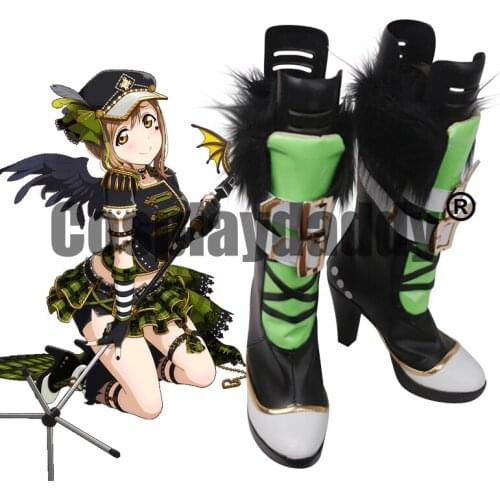 Love Live! Sunshine!! School Idol Festival AZALEA Kunikida Hanamaru Punk Rock Ver. Anime Game Cosplay Shoes High Heel Boots S008