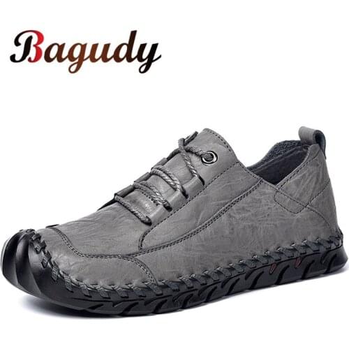 New Men Genuine Leather Casual Shoes Suede Men Driving Shoes Soft Moccasins Autumn Winter Flats Slip on Footwear Men Big Size 46
