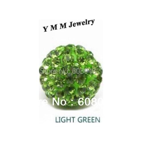 New Wholesale 24Pcs Fashion Crystal Clay Beads Light Green 10MM