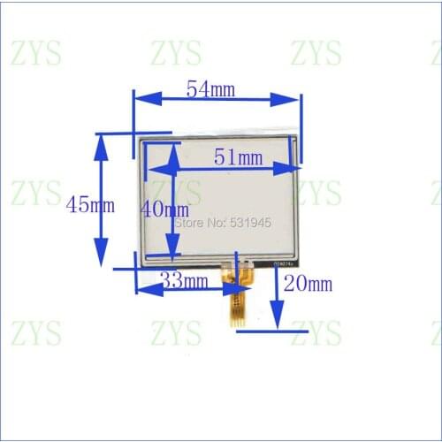 ZhiYuSun NEW 024047 2.4 inch welding typ Touch Screen 54mm*45mm 4 wire resistive Touch Panel for Industrial Touch SENSOR glass
