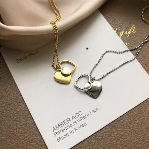 S925 Sterling Silver Necklace for Women Love Simple Clavicle Chain Korean Student Bracelet Jewelry Wholesale