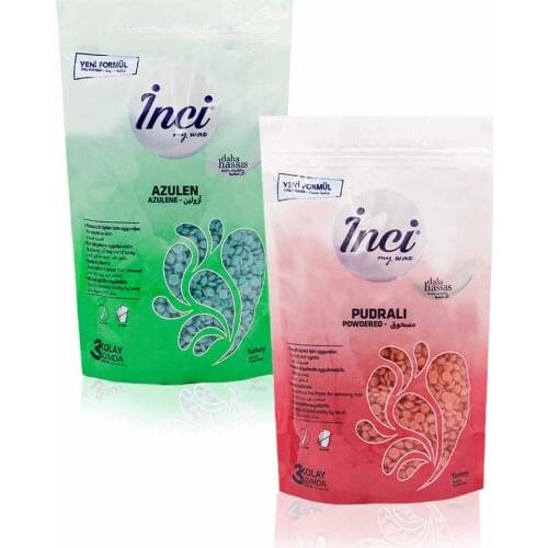 Pearl waxing pink + Green 2 PCs 200 grams (total 400 grams), hard beads waxing, hair Removal, painlessly bezsiz waxing, natural and sugar-free