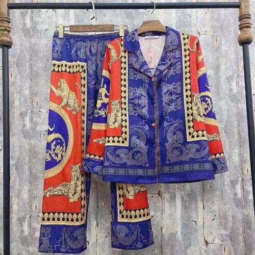 Pajama Set Women Butterfly Print Satin Silk Pyjamas Sexy Short Sleeve Shirt Pants Homesuit Lingerie Sleepwear 2021