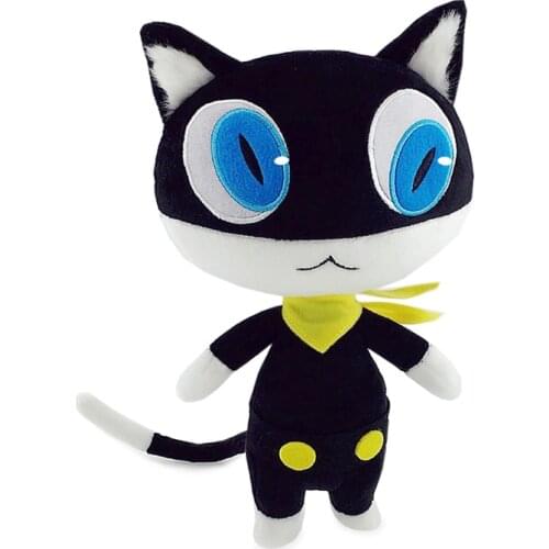 1pcs Hot Black Cat Plush Doll Anime Persona 5 Cartoon MONA Stuffed Toy Kids Halloween Gifts Collection Cosplay Decoration