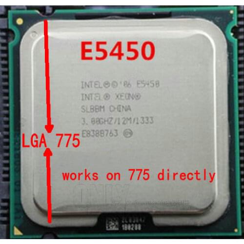 Free shipping Processor E5450 3.0GHz/12M/1333Mhz/CPU equal to LGA775 Core 2 Quad Q9650 CPU,works on LGA775