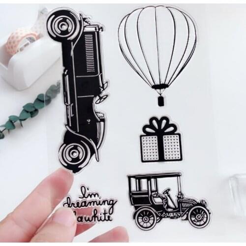 Retro Car Clear Stamps Scrapbooking Rubber Stamp Handmade DIY Decoration Craft Supplies Stamps for Card Making Silicone Stamp