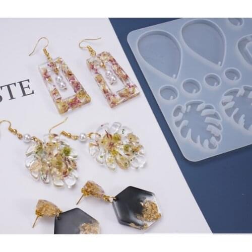 Epoxy Resin Clear Silicone Molds Earring Making Polymer Clay Key Chain Mold DIY Tool Jewelry Making,1Yc13243