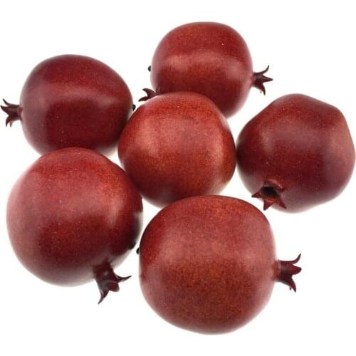 Gresorth 6pcs Lifelike Artificial Pomegranet Decoration Fake Pomegranate Fruit Home Party Kitchen Festival Show