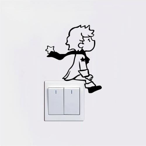Little Prince Light Switch Wall Decal Vinyl Stickers DIY Bedroom Decoration