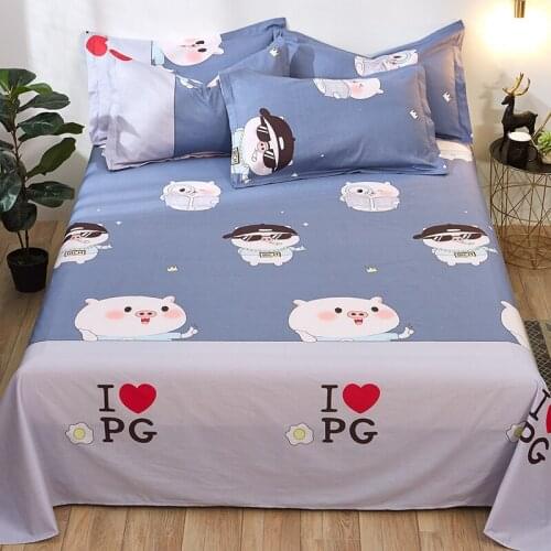 1pc 100% Cotton Bedsheet King Queen Flat Sheet 150x200cm Bed Sheet Soft and Comfortable Sheets No Pillowcase