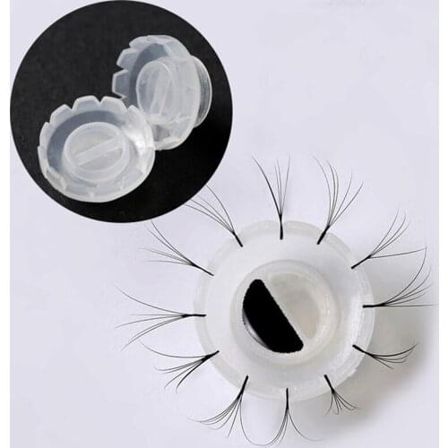 100pcs False Eyelashes Blooming Cups Planting Grafting Rapid Bloom Sun Flower Glue Cup Fan Eyelash Extension Makeup Tools