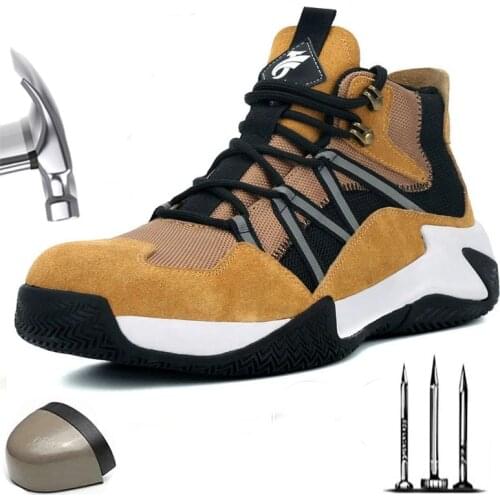 2020 New Mens Anti Smashing And Anti Piercing Safety Shoes Outdoor Portable Breathable Wear-Resistant Work Shoes Safety Boots