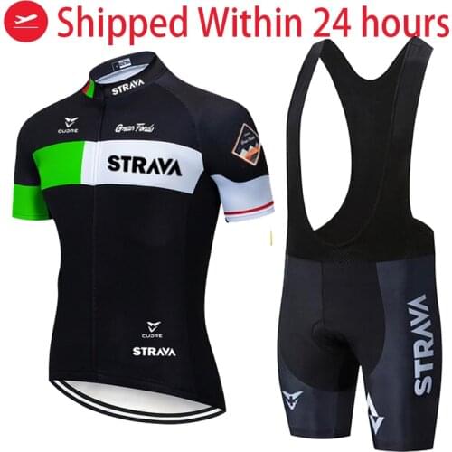 2021 STRAVA Cycling Clothing Men Cycling Set Bike Clothing Breathable Anti-UV Bicycle Wear/Short Sleeve Cycling Jersey Sets