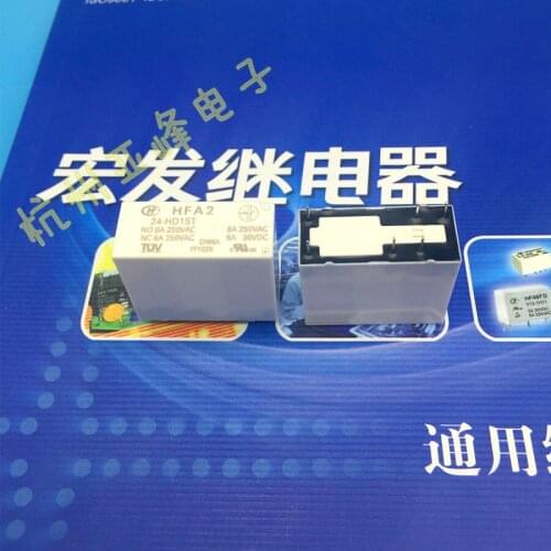 Free shipping lot (10 pieces/lot) HONGFA HF HFA2-24-HD1ST 24VDC 6PINS 8A Power Relay original New
