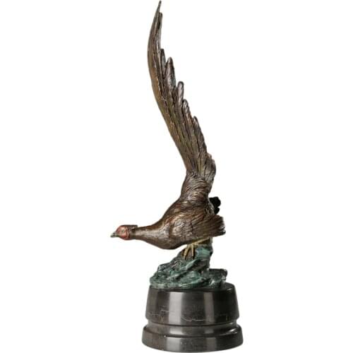 Bronze Statue Animal Birds Pheasant Sculpture Figurine Art Home Decoration