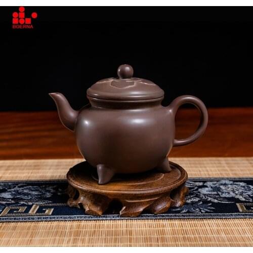 BOERNA 280ml Nixing Teapot With Filter Teapots Wishful Pure Handmade Nixing Clay Customized Gifts Authentic Kettle No Yixing