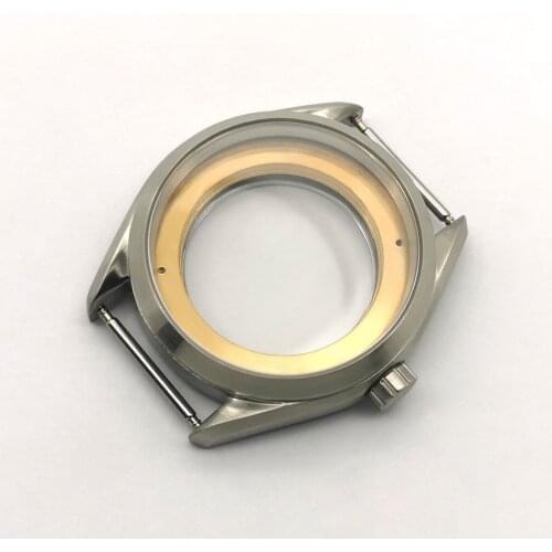 Mens Watch Case 41mm Matte Silver 316L Steel Fit NH35 36 ETA 2836 MIYOTA 8215 Seagull 1612 Dg2813 Automatic Movement Waterproof