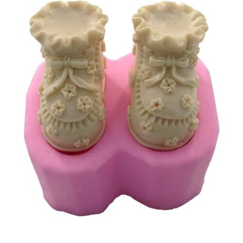 Baby Shoes Shape Fondant Silicone Mold Craft Chocolate Baking Mold Cake Decorating Tools Kitchen Accessories