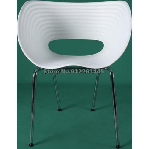 European-style Personality Shell Chair Designer Vintage Chair Backrest White Dining Chair Office Plastic Milk Tea Shop Chair