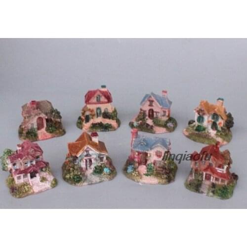 Simulation resin castle fish tank landscape decoration, mini building aquarium villa small decoration