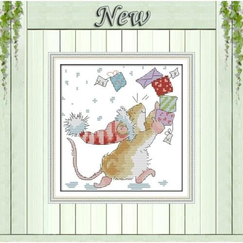 Little mouse collection of letters painting counted printed on canvas DMC 14CT 11CT Cross Stitch Needlework Sets Embroidery kits