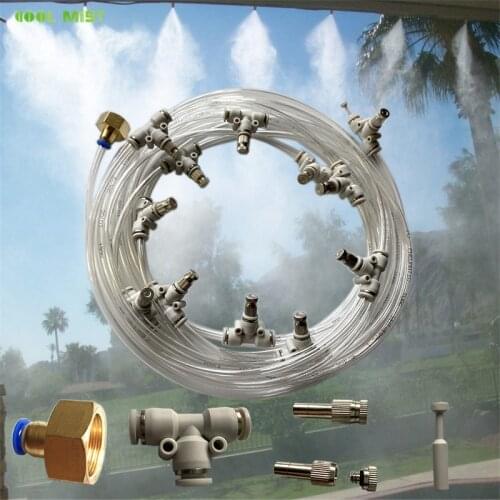 S390 Sprinkler 6M-18M misting kits mist fog nozzles water sprayer for patio plants gazebo outdoor garden misting cooling system