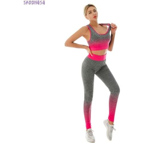 Seamless Yoga Sets Women Gym Clothes Fitness Clothing Women Sport Gym Set Sportswear Leggings High Waist and Hips Workout Set