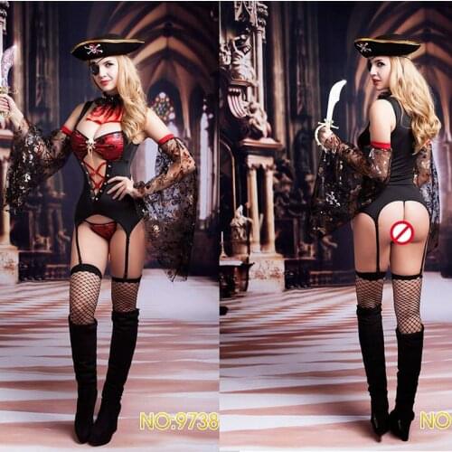 High Quality Caribbean Pirate Costumes for Women Ladys Erotic Sexy Lingerie Pirate Cosplay Sexy lingerie sets