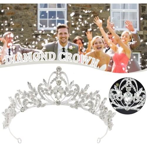 Korean Fashion Tiaras and Crowns Rhinestone Headbands for Women Girls Bride Wedding Hair Jewelry Bridal Princess Diadem