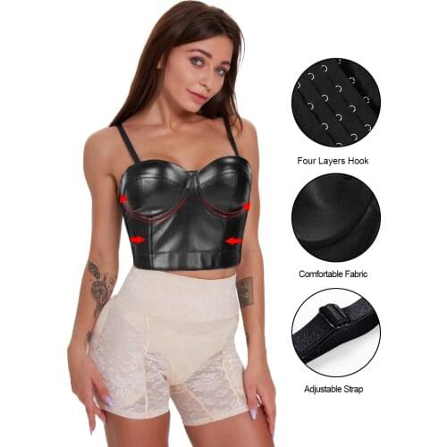 Leather Waist Trainer Bra Tops Women Corset Women Seamless Bra Bustiers corset sexy Push Up gothic clothing slimming underwear