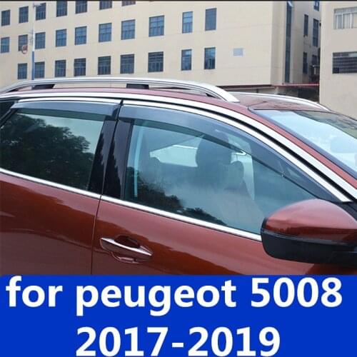Car Window Sun Vent Visor Rain Guards window rain eyebrow rain cover exterior modification for peugeot 5008 2017-2019