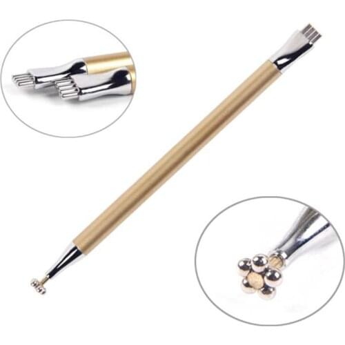 3D Nail Art Cat Eye Magnet Pen Nail Magnetic Gel Polish Cat Eyes Strip Magical Stick Double Head Metal Handle DIY Tool