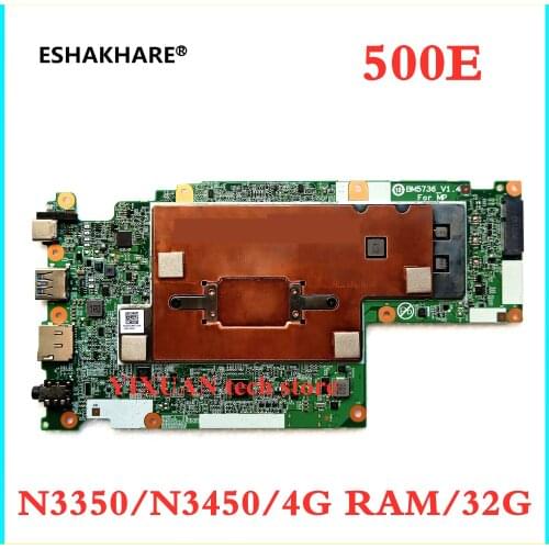 For 500e Chromebook Lenovo 500E Motherboard Laptop Motherboard BM5736_V1.4 Fru:5B20Q79762 5B20Z67110 N3350/N3450 4G RAM 32G SSD