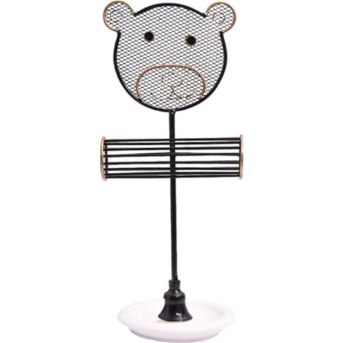 Iron Jewelry Display Stand Ring Holder Cute Bear Display Ear Studs Earring Jewelry Display Stand Jewelry Storage Tool