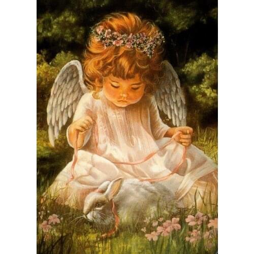 Little Angel Cute Girl Baby Arts Needlework 14CT Canvas Unprinted Handmade Embroidery Aida Cross Stitch Kits DIY Home Decor
