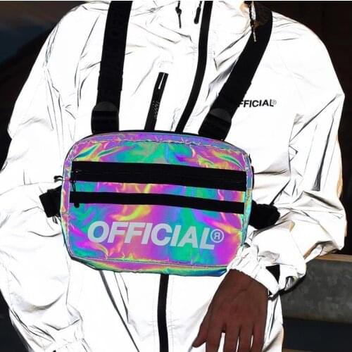 Unisex Chest Bag Waist Bag Fashion Reflective Chest Rig Bags Functional Tactical Chest Pack Streetwear Hip Hop Bags Fanny Pack