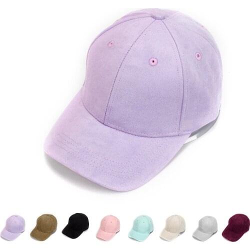 NEW Adjustable Unisex Suede Baseball Cap Curved Brim Hat Solid Color Outdoor Sports Hat Winter Hat Cap