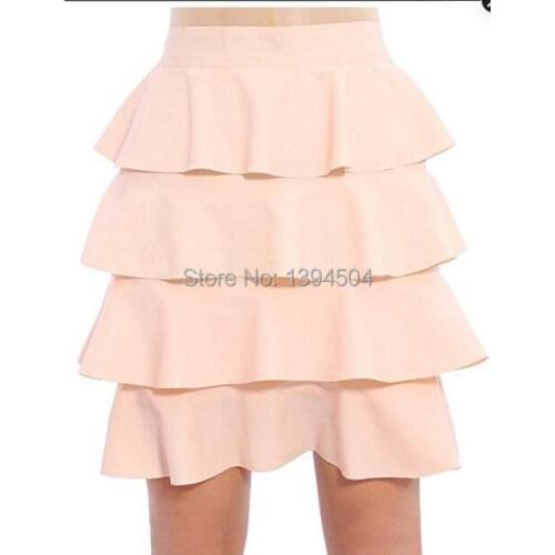 2017 New Exotic Sexy Lingerie Cekc Women white Latex Handmade cake pleated side purfle Skirt Fetish Zentai uniform costumes