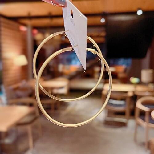 2021 New Fashion Exaggerated Matte Gold Big Circle Earrings Womens Big Round Drop Earrings Exquisite Party Jewelry Brincos Gift