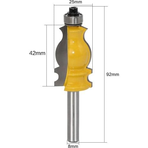 New 8mm Shank Architectural Cemented Carbide Molding Router Bit Trimming Wood Milling Cutter for Woodwork Cutter Power Tools