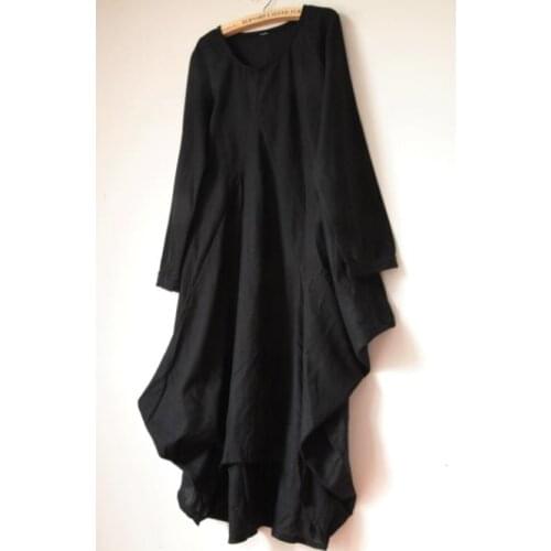 Promotion-Fluid long-sleeve dress full dress obscenely nice loose irregular womens clothes 16381
