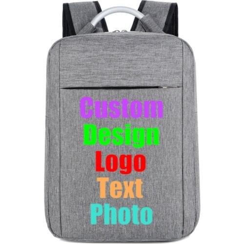 2019 Custom Logo Printed Customized Text Photo New 15-inch laptop bag casual backpack business trip Oxford cloth backpack bag