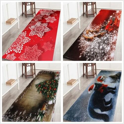 Super Soft Christmas Rugs Living Room Bathroom Bedroom Kitchen Carpet Strip Mat Waterproof Non-slip Door Mat festival decor