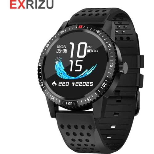 EXRIZU T1 Smart Watch IP67 Waterproof Heart Rate Blood Pressure Vibration Reminder Smartwatch for Android iOS 30 Days Standby
