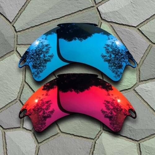 Sky Blue&Violet Red Sunglasses Polarized Replacement Lenses for Oakley Fast Jacket XL